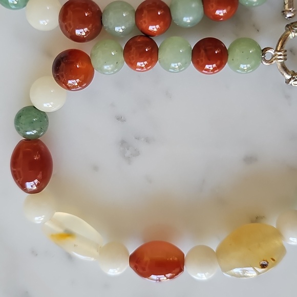 Vintage Semi-Precious Gemstone Beaded Necklace - Picture 3 of 11